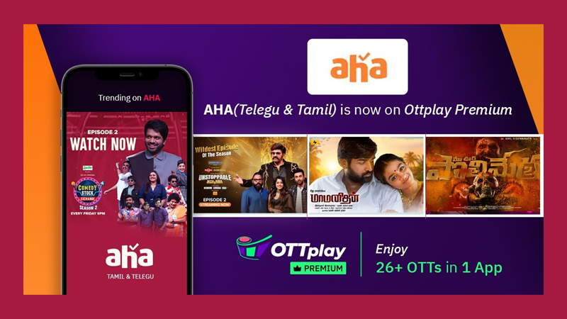 OTTplay Premium adds more regional flavor with aha Telugu & Tamil