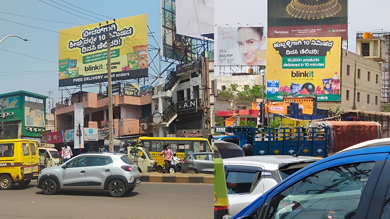 Blinkit goes big or goes home, paints Karnataka towns red with OOH campaign