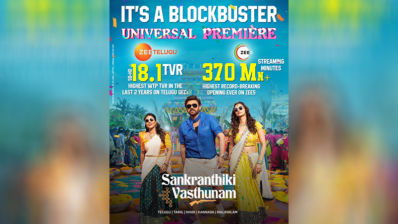 Sankranthiki Vasthunnam smashes records on Zee5 and Zee Telugu