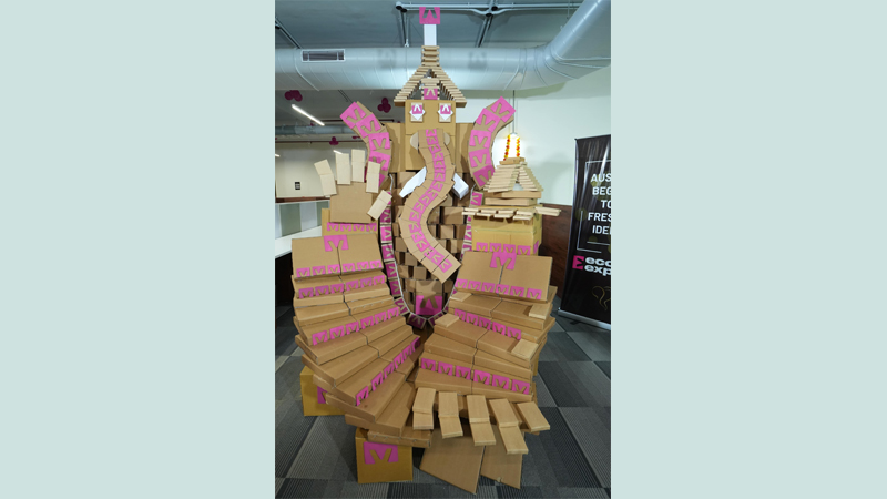 Ecom Express unveils 11-ft ganpati idol crafted from 1001 delivery boxes