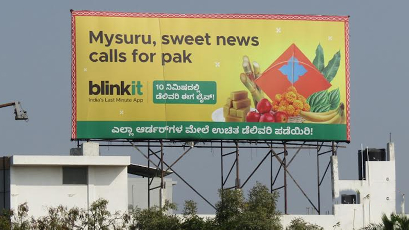 Blinkit-The Local Talk partner for an expansive OOH campaign in Mysuru