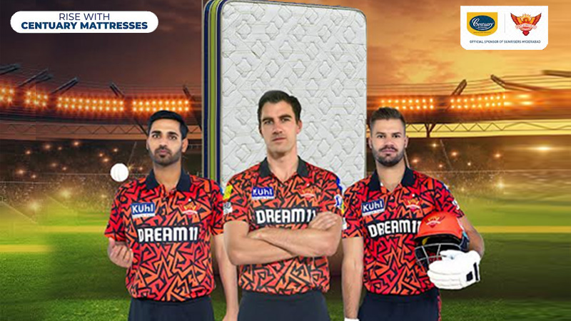 Centuary Mattresses is the Official Sleep Sponsor of Sunrisers Hyderabad in 2024