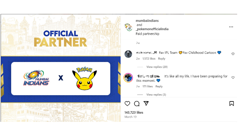 Pokémon celebrates partnership with Mumbai Indians