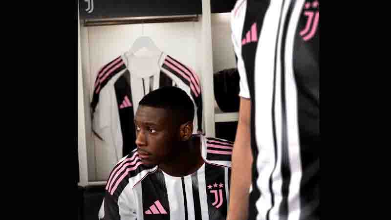 Juventus ditches straight stripes in a fashion-forward kit by adidas