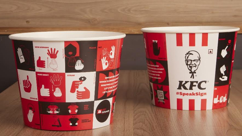 KFC transforms its iconic bucket to encourage Indians to #SpeakSign