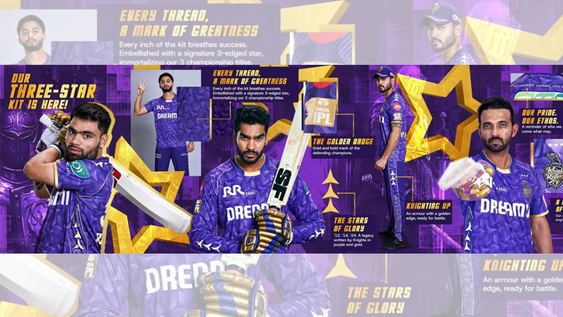 KKR unveil new jersey featuring three-star tribute for IPL 2025