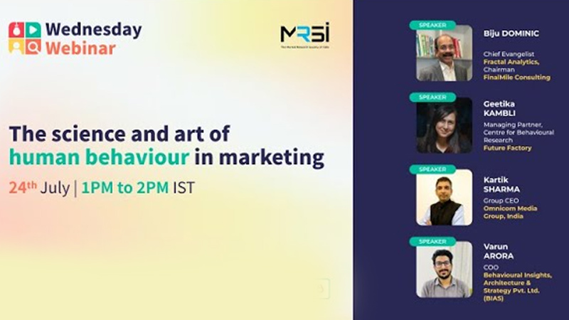 MRSI Wednesday Webinar: The science and art of human behaviour in marketing