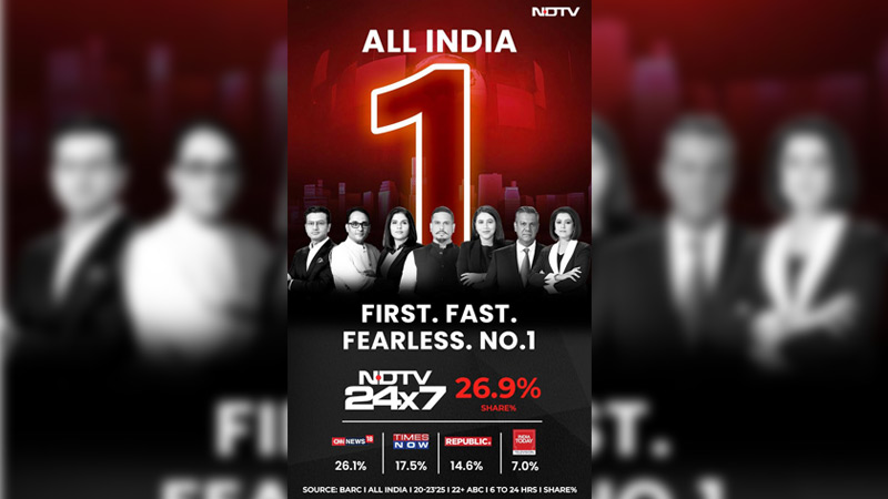 NDTV 24×7 takes the crown as India’s most trusted English news channel