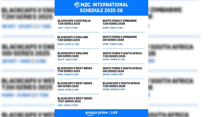 NZ cricket live in India: Every ball on Prime Video this summer