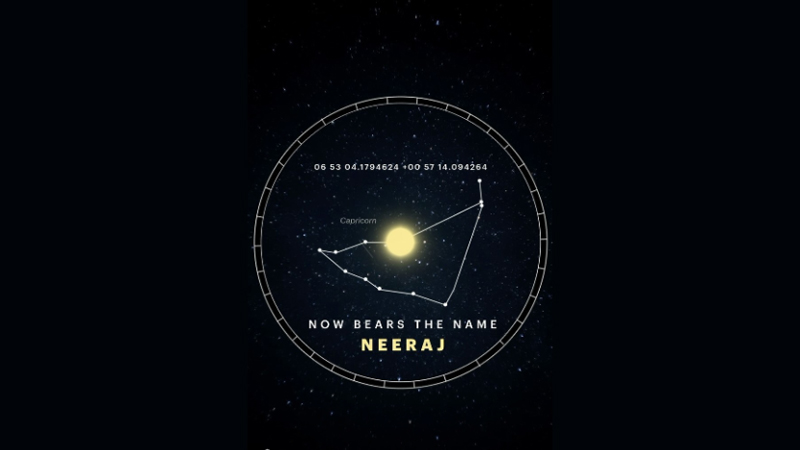 Noise celebrates Neeraj Chopra’s birthday by naming a star after him