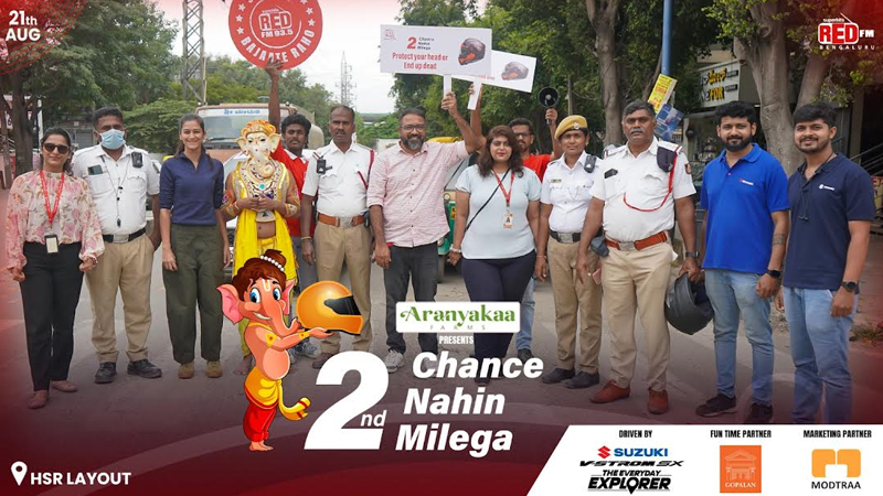 RED FM & Bengaluru police helm road safety with Ganesha