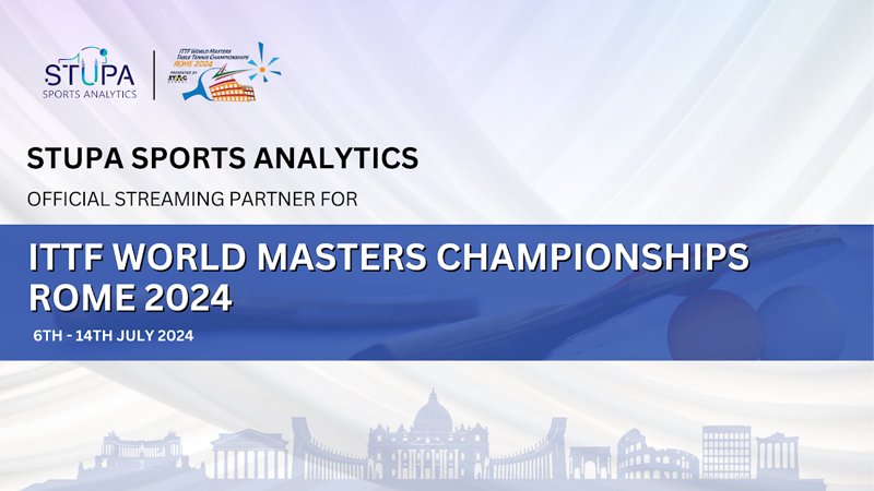 Stupa Sports Analytics announced as streaming partner for ITTF World Masters Table Tennis Championships Rome 2024