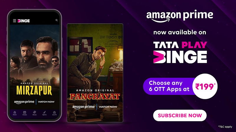 Tata Play and Amazon Prime collaborate to offer Prime benefits to viewers across TV and OTT