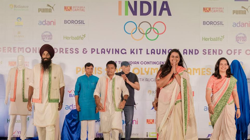 Dr Mansukh Mandaviya unveils Tasva’s Ceremonial Dress for team India at Paris Olympics