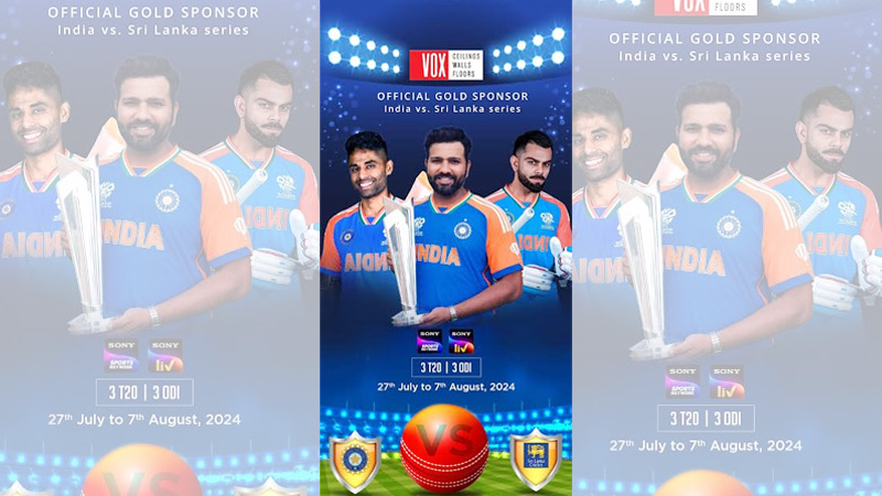 VOX India announces as the associate gold sponsor for the upcoming India vs. Sri Lanka Series 2024