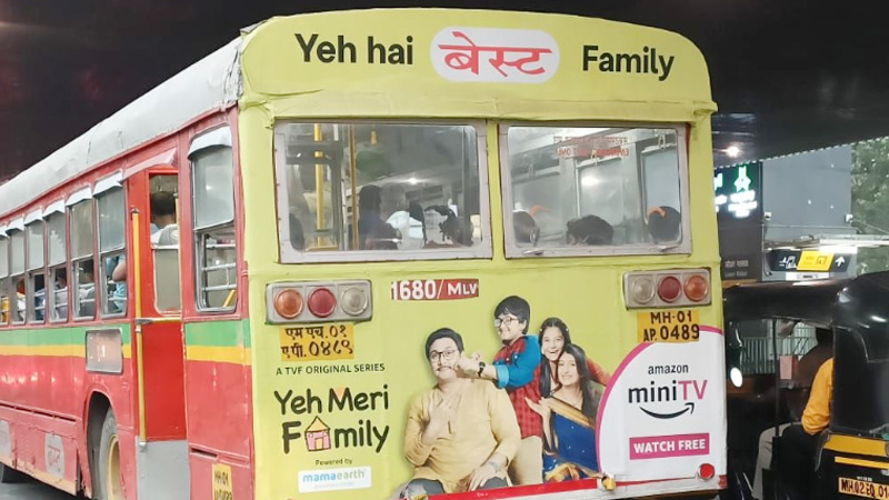 Amazon miniTV unveils OOH campaign featuring BEST buses to promote Yeh Meri Family Season 3