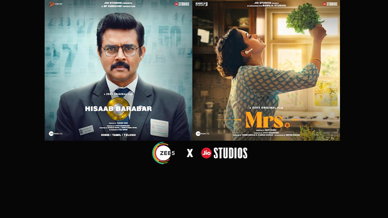 Zee5-Jio Studios join forces to launch Hisaab Barabar and Mrs.