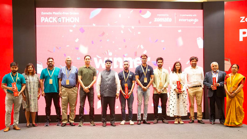 Zomato felicitates winners of the Plastic-Free Orders Packathon