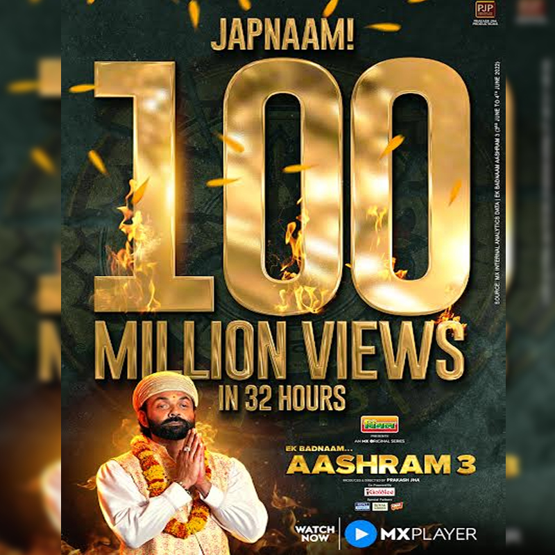 MX Player’s ‘Ek Badnaam…Aashram 3’ fastest growing show on Indian OTT; gets 100 mn views