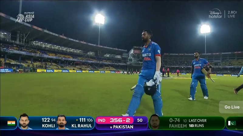 Disney+ Hotstar records 2.8 crore concurrency during India-Pak Asia Cup match