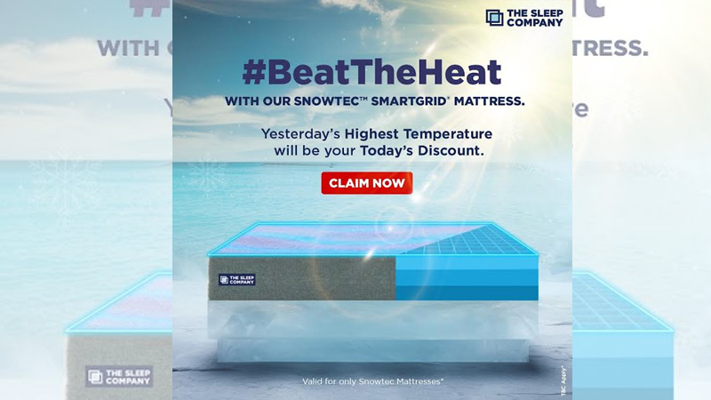 The Sleep Company’s #BeatTheHeat campaign to offer discounts based on yesterday’s highest temperature