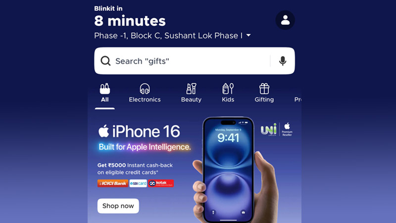 iPhone 16 Now Available on Blinkit, Delivered to Your Doorstep in Minutes