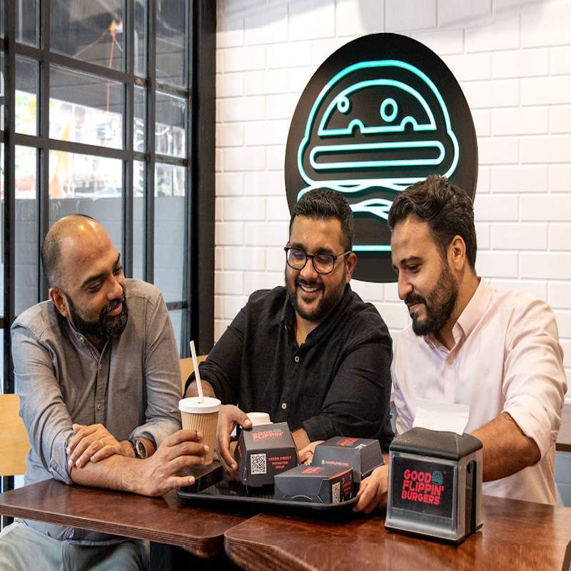 We plan to reach a revenue of approx Rs 300 cr in 4 years: Good Flippin’ Burgers’ Sijo Mathew, Sid Marchant & Viren D’Silva