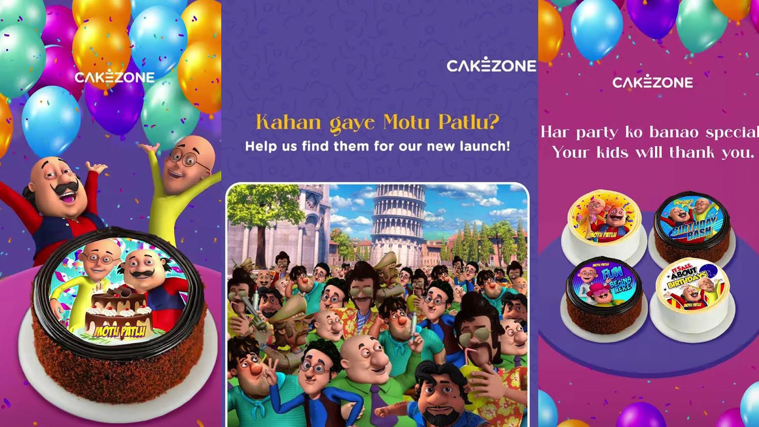 Cakezone and Olio ride together with Nick India to serve up Motu Patlu magic