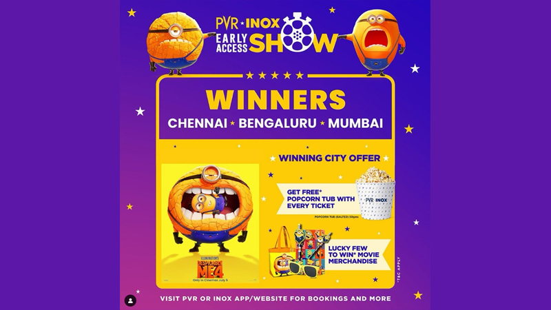 Chennai, Bangalore, Mumbai win Despicable Me 4 early access voting frenzy!
