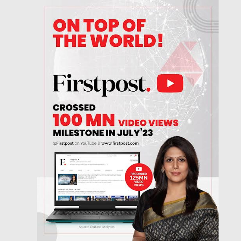 Firstpost’s YouTube channel crosses 100 million views