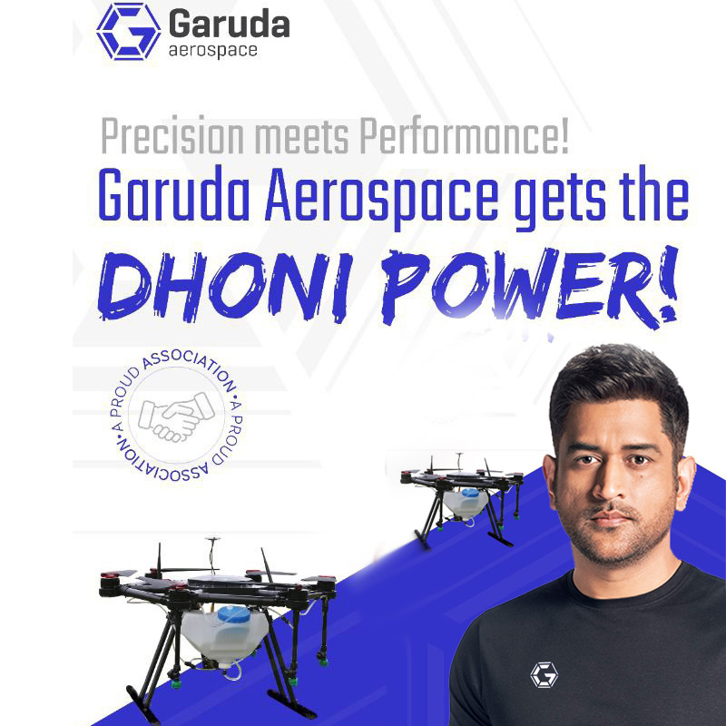 M S Dhoni to be a shareholder & brand ambassador for Garuda Aerospace
