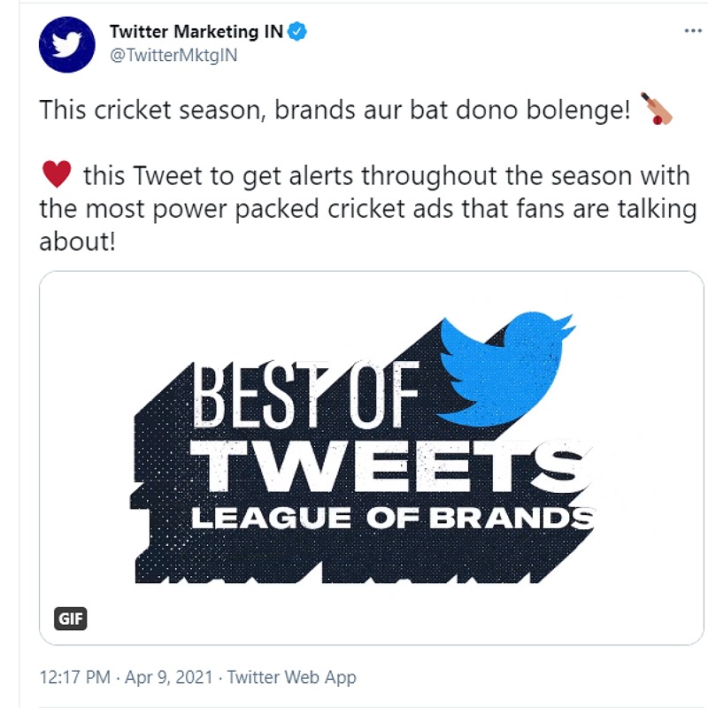 Twitter to spotlight the best cricket campaigns with League of Brands