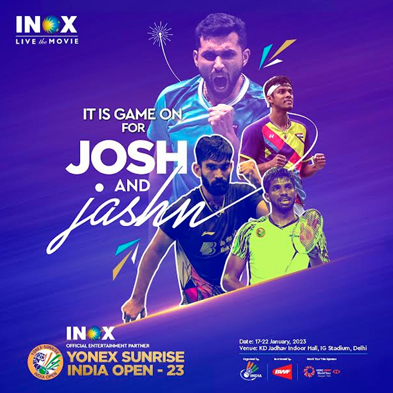Inox becomes official entertainment partner of Yonex Sunrise India Open 2023