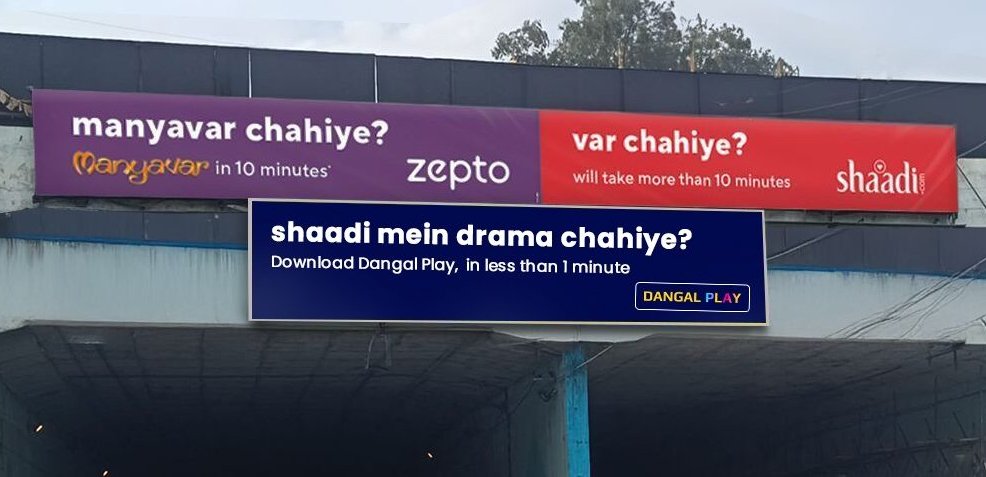Zepto, Shaadi.com and DangalPlay make OOH advertising fun