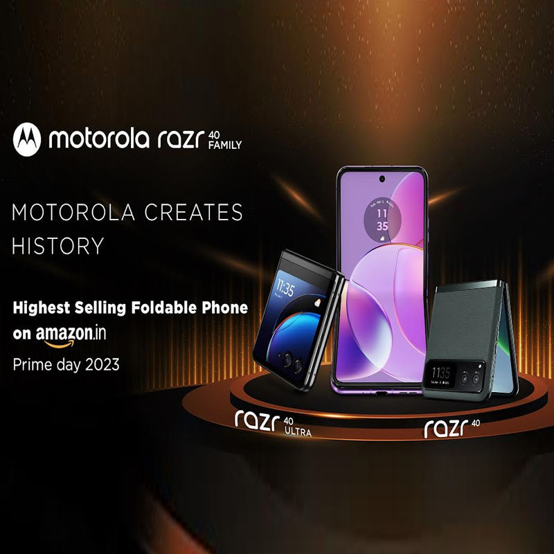 Motorola creates history: Becomes the highest-selling smartphone brand in the foldable category with its razr franchise, during the Amazon prime day sale 2023