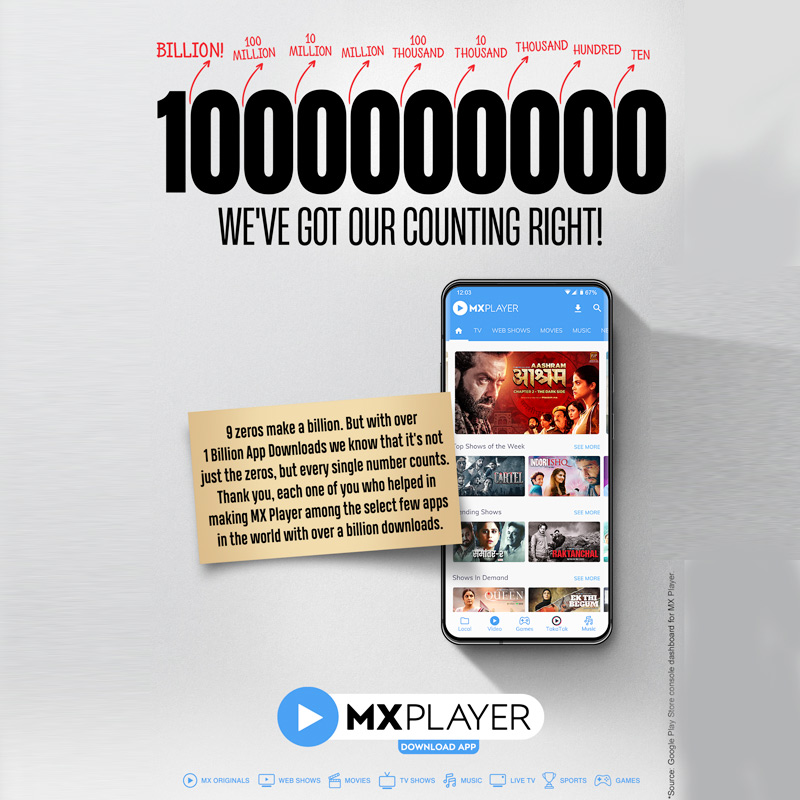 MX Player crosses one billion downloads on Google Play Store