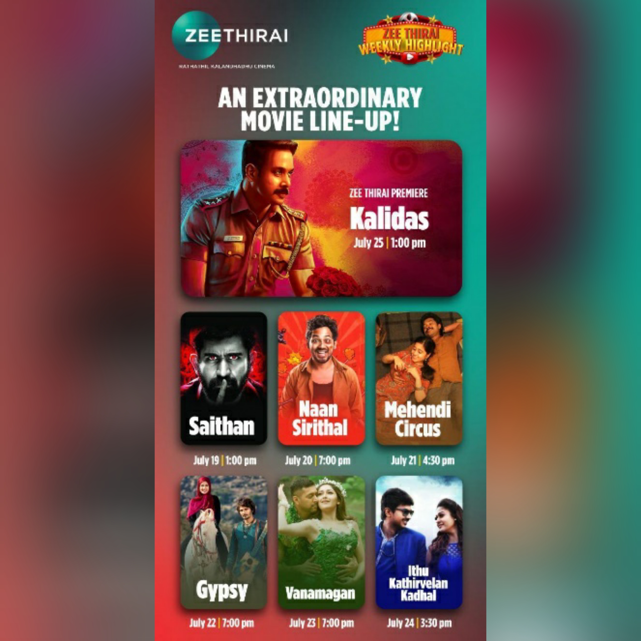 Zee Thirai unveils film slate for its multi-genre week programme