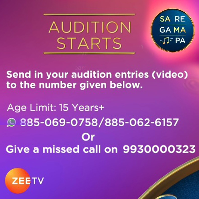 Zee TV invites nationwide singing talent for Sa Re Ga Ma Pa 2023