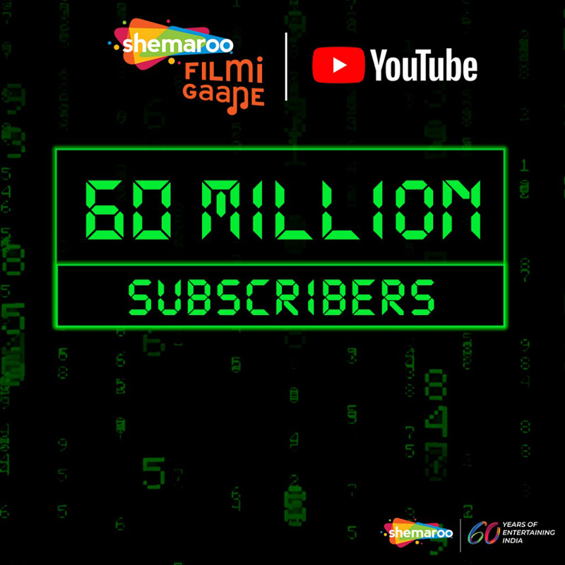 Shemaroo FilmiGaane YouTube channel touches 60 mn subscribers