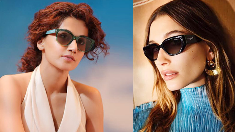 Taapsee Pannu shares the Vogue Eyewear spotlight with Hailey Bieber