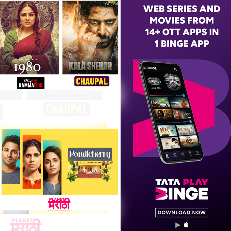 Tata Play Binge service now offers content from Planet Marathi, Namma Flix and Chaupal