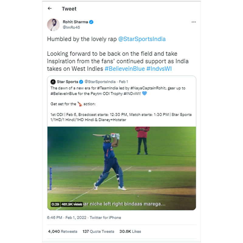 Star Sports builds #NayaCaptainRohit narrative ahead of India-West Indies series