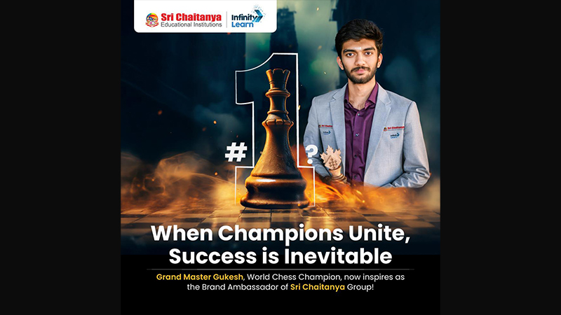 Sri Chaitanya makes its next big move by bringing Grandmaster Gukesh on board