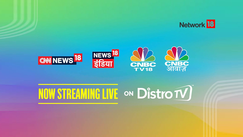 Network18 and DistroTV announce partnership to stream channels Live and free in India