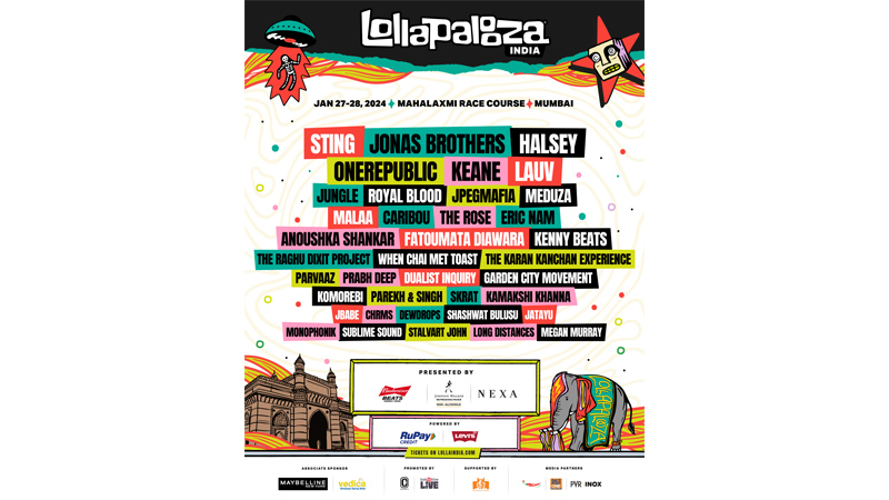 BookMyShow unveils grand artist line-up for Lollapalooza India 2024!