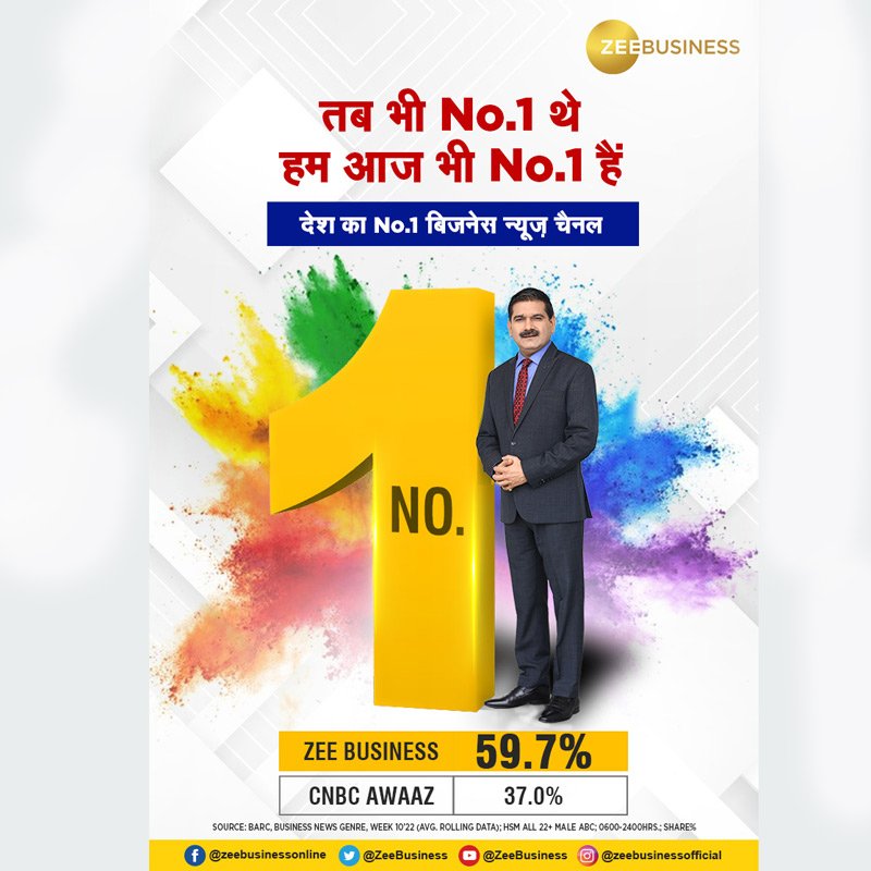 Zee Business races ahead of its competitors in Barc news ratings