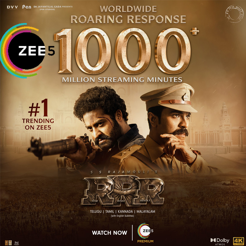 ‘RRR’ records 1000 minutes watch time on Zee5