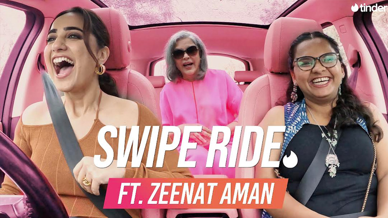 Zeenat Aman gives modern dating crash course on Tinder’s Swipe Ride