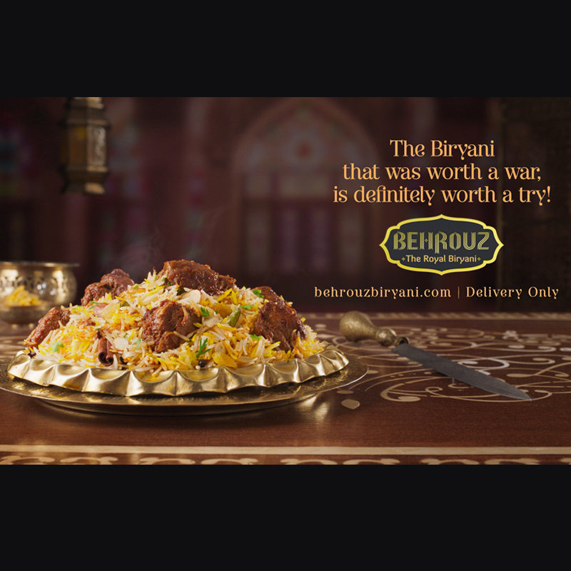 This is probably the first ad for a Biryani company – Behrouz Biryani