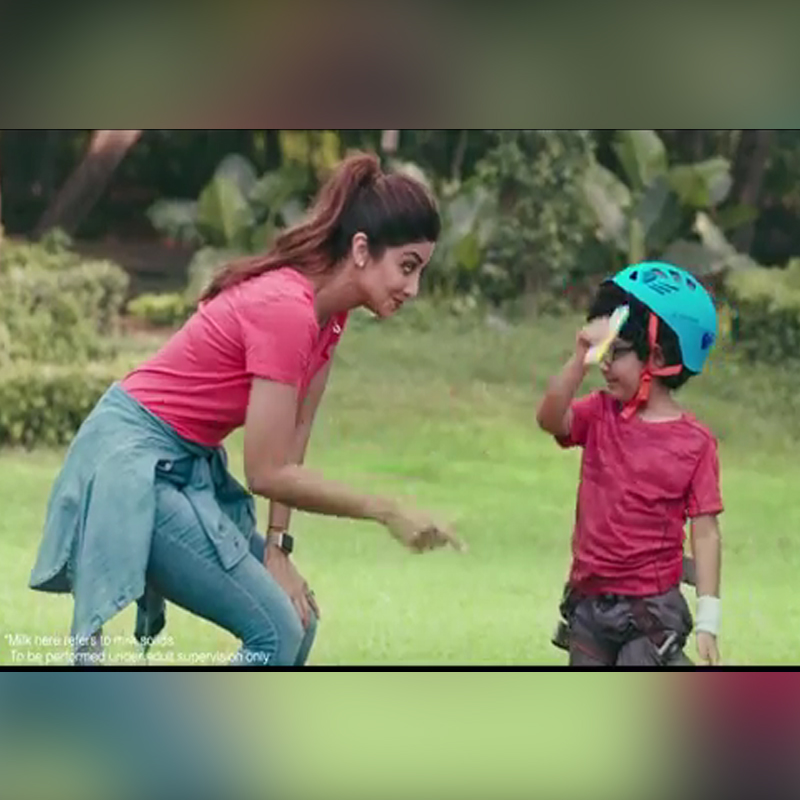 Shilpa Shetty endorses learning and playing in new Milkybar ad